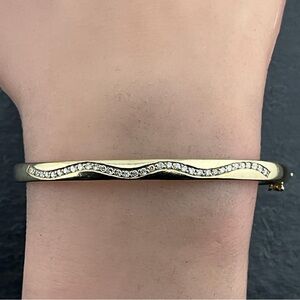 Vintage 9ct Gold Bangle with diamond accents